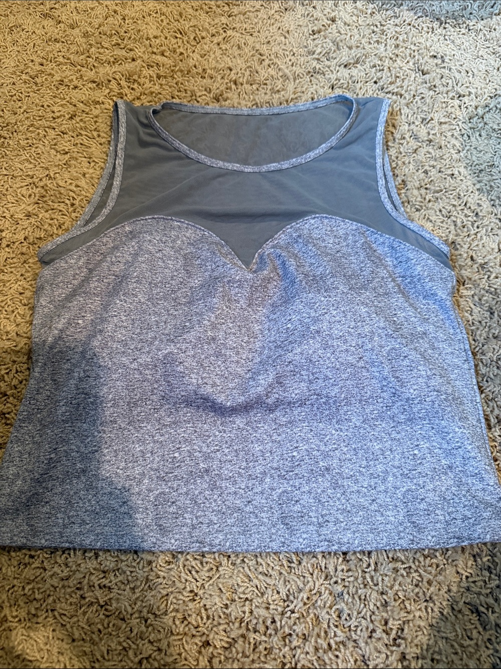 Kortni Jeane Heather Gray Mesh Yoke Tank